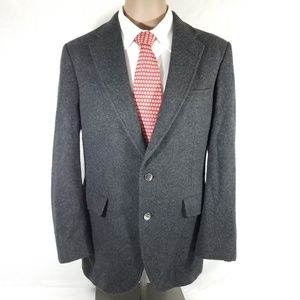 Men's 100% Cashmere Blazer 42R Black 2 Button NICE